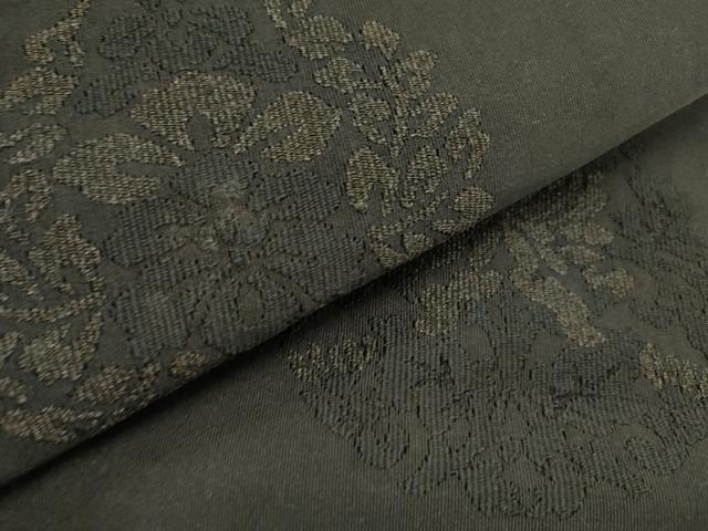 平和屋着物●爪掻き本綴れ 八寸名古屋帯 花丸文 黒地 正絹 逸品 DABE1801op