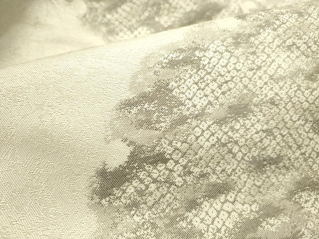 平和屋着物●九寸名古屋帯 雪輪鹿の子文 銀糸 鈴乃屋扱い 正絹 逸品 DABE1823op