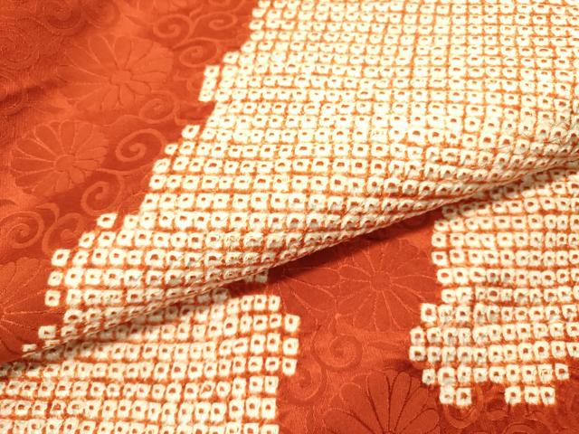 平和屋着物●九寸名古屋帯 総絞り 雲文 正絹 逸品 DABE1826op