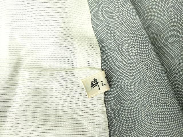 平和屋着物*夏物 江戸小紋 絽縮緬 両面染 縞 正絹 逸品 DABE1836op