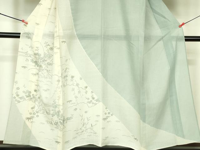 平和屋着物*夏物 染織の名門 しょうざん 生紬 訪問着 絞り 花芝文 金彩 正絹 逸品 DABE1840op