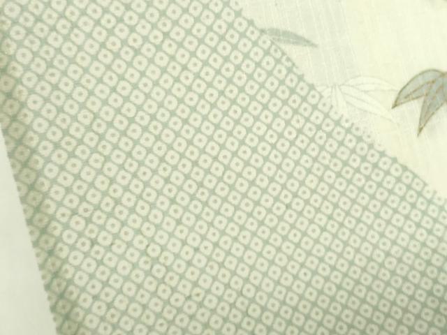 平和屋着物*夏物 染織の名門 しょうざん 生紬 訪問着 絞り 花芝文 金彩 正絹 逸品 DABE1840op
