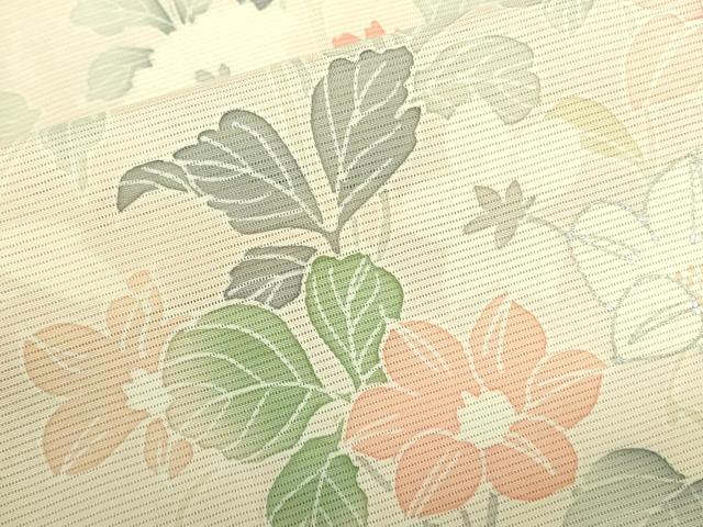 平和屋着物*夏物 訪問着 絽 草花 暈し染め 銀彩 正絹 逸品 DABE1843op