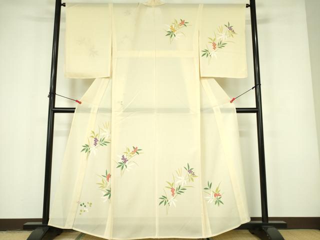 平和屋着物*夏物 訪問着 絽 南天文 正絹 逸品 未使用 DABE1845op
