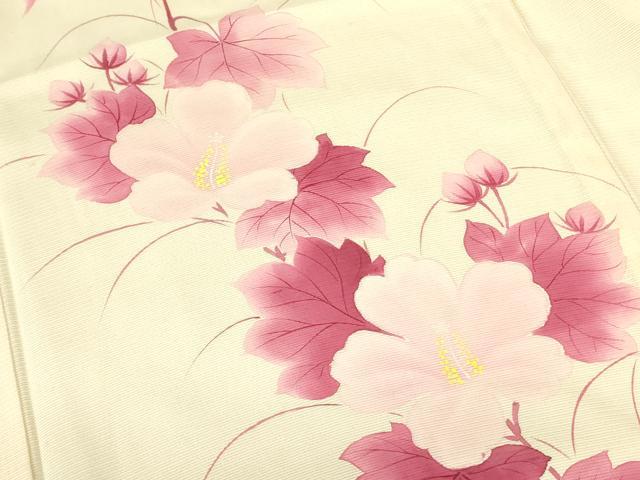 平和屋着物*夏物 訪問着 絽 手描き 草花 正絹 逸品 DABE1847op