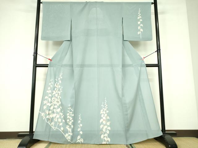 平和屋着物*夏物 訪問着 絽 南天草花文 金彩 正絹 逸品 DABE1849op