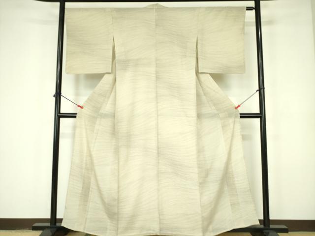 平和屋着物*夏物 小紋 縦絽 横段文 正絹 逸品 DABE1852op