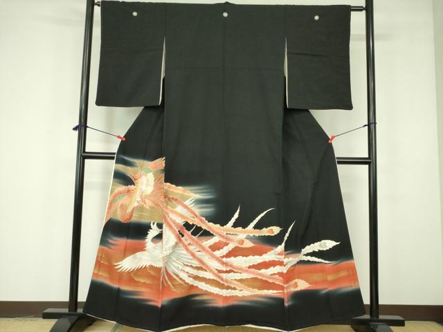 平和屋着物■豪華黒留袖 鳳凰 暈し染め 金彩 正絹 逸品 DABE1873op