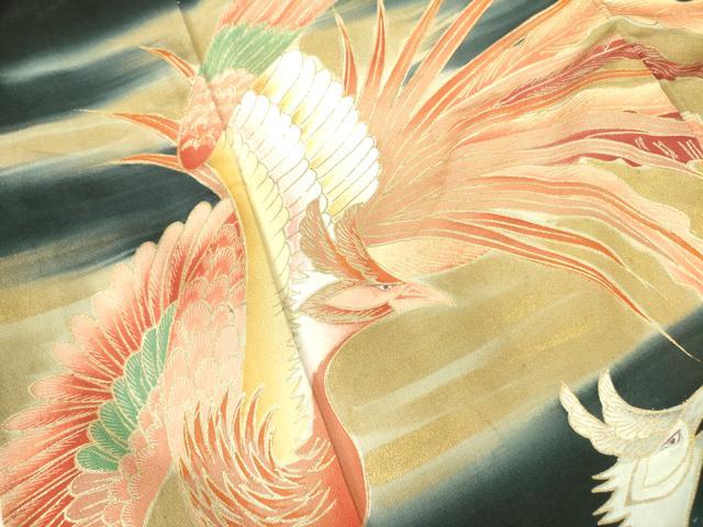 平和屋着物■豪華黒留袖 鳳凰 暈し染め 金彩 正絹 逸品 DABE1873op