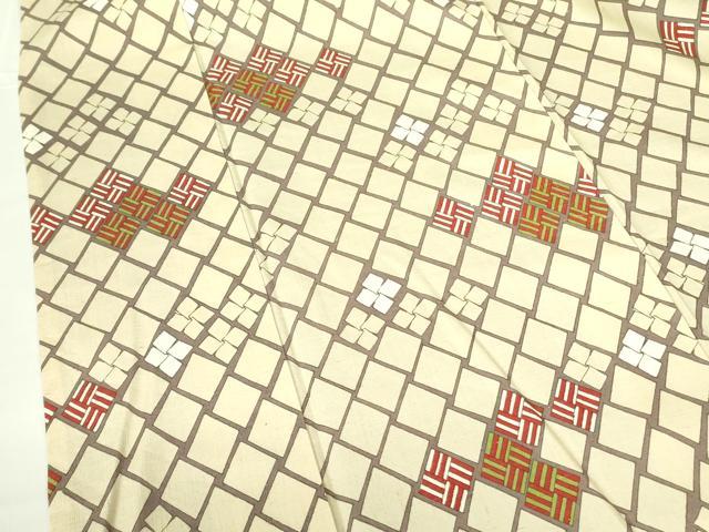 平和屋着物■上質な小紋 紬地 抽象文様 正絹 逸品 DABE1893op