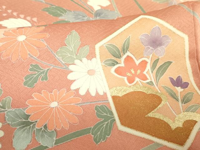 平和屋着物■訪問着 亀甲花文 暈し染め 金彩 正絹 逸品 DABE1935op
