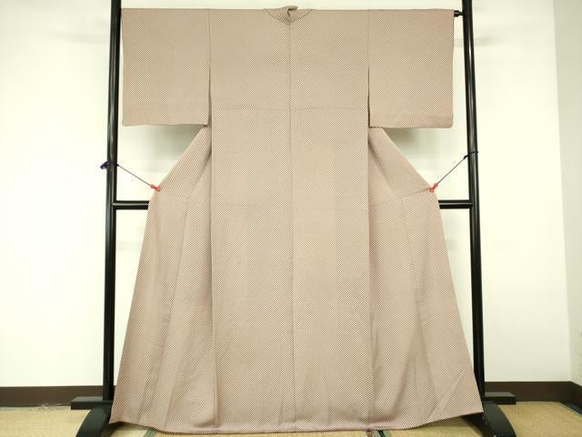 平和屋着物■上質な小紋 斜縞 正絹 逸品 DABE1960op