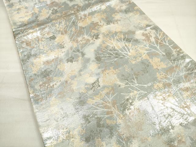 平和屋着物◎六通柄袋帯 樹林文 金銀糸 引箔 正絹 逸品 DABE2059xg
