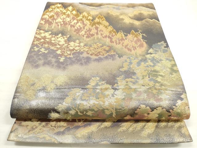 平和屋着物◎六通柄袋帯 ゆい夢 樹林文 金糸 正絹 逸品 DABE2068xg