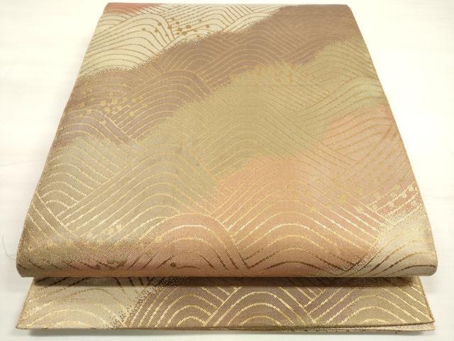 平和屋着物◎佐賀錦 六通柄袋帯 青海波 金糸 正絹 逸品 DABE2071xg
