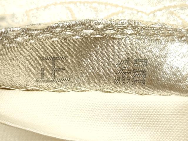 平和屋着物◎六通柄袋帯 唐織 吉祥花文 プラチナ銀箔二重織 正絹 逸品 DABE2072xg