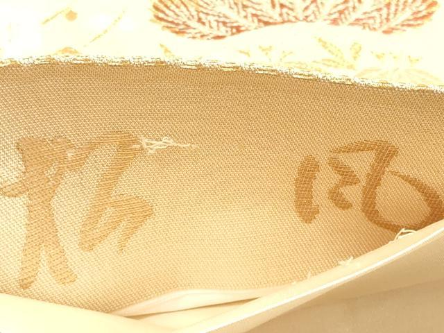 平和屋着物◎綴れ 六通柄袋帯 唐織 松風 金糸 正絹 逸品 DABE2313xg