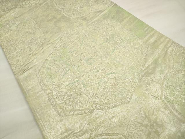 平和屋着物◎六通柄袋帯 正倉院更紗花文 銀糸 正絹 逸品 DABE2493xg