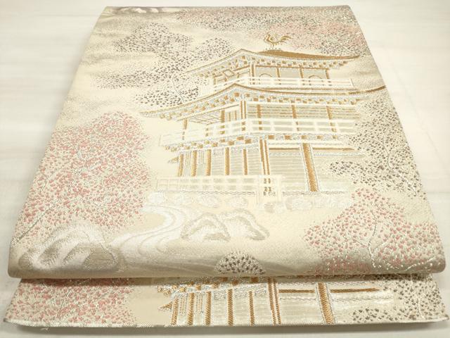 平和屋着物◎六通柄袋帯 金閣寺 金銀糸 正絹 逸品 DABE2517xg