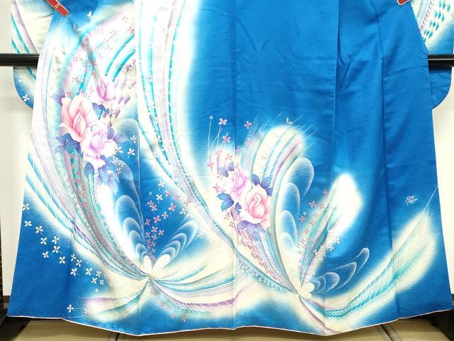 平和屋着物■豪華振袖 花蝶文 暈し染め 銀彩 正絹 逸品 DABE2524cd