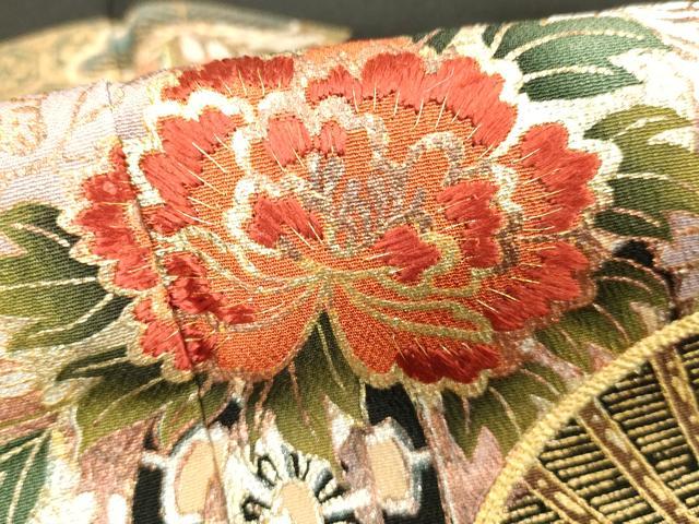 平和屋着物■豪華黒留袖 駒刺繍 扇面花文 金銀彩 正絹 逸品 DABE2535cd