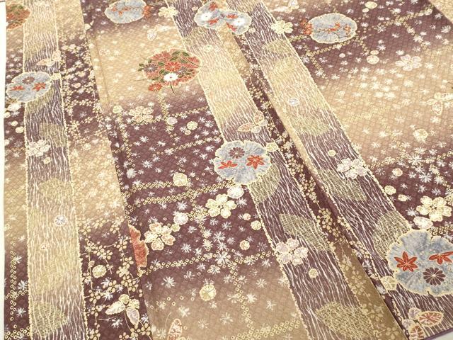 平和屋着物■上質な小紋 雪輪花文 暈し染め 金彩 正絹 逸品 DABE2551cd