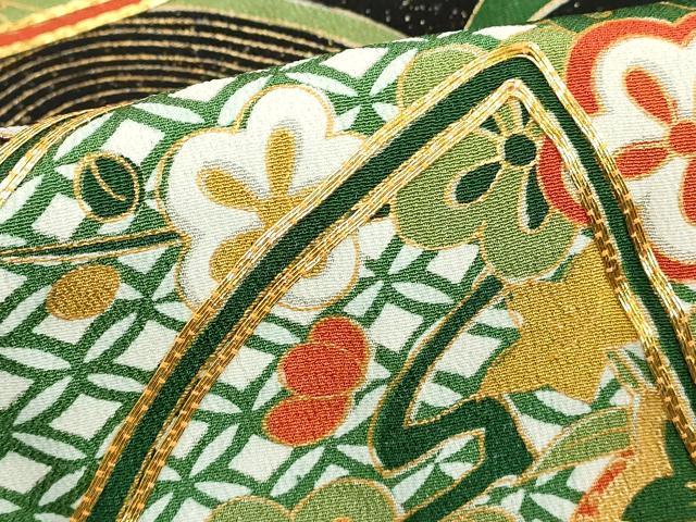 平和屋着物■豪華黒留袖 駒刺繍 流水地紙花文 金彩 正絹 逸品 DABE2578cd
