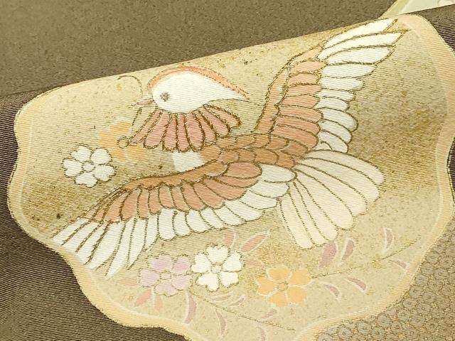平和屋着物■訪問着 刺繍 花鳥文 金彩 正絹 逸品 DABE2762cd