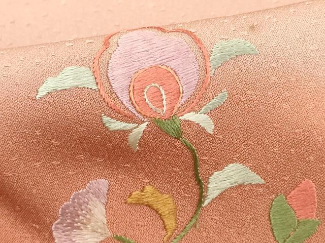 平和屋着物■訪問着 刺繍 草花文 暈し染め 金彩 正絹 逸品 DABE2776cd