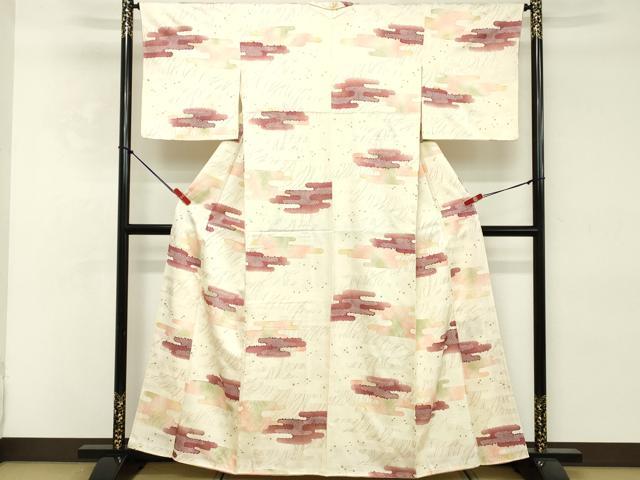 平和屋着物■上質な小紋 エ霞文 金彩 正絹 逸品 DABE2777cd