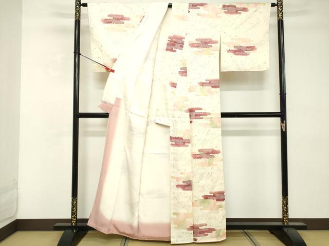 平和屋着物■上質な小紋 エ霞文 金彩 正絹 逸品 DABE2777cd