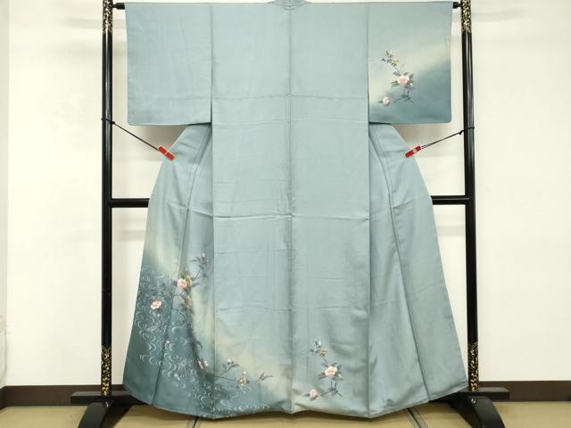 平和屋着物■訪問着 友禅 枝花文 暈し染め 正絹 逸品 DABE2783cd