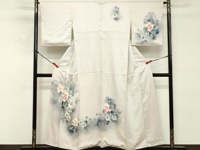 平和屋着物■訪問着 作家物 手描き 草花文 暈し染め 正絹 逸品 DABE2802cd