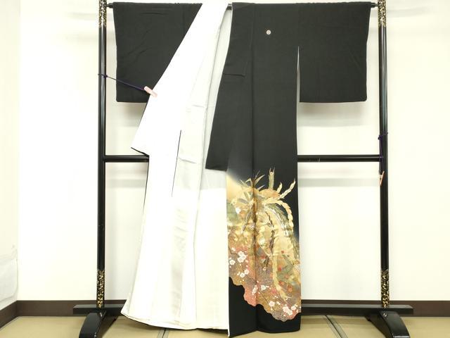 平和屋着物■豪華黒留袖 作家物 花鳥文 金銀彩 正絹 逸品 DABE2806cd