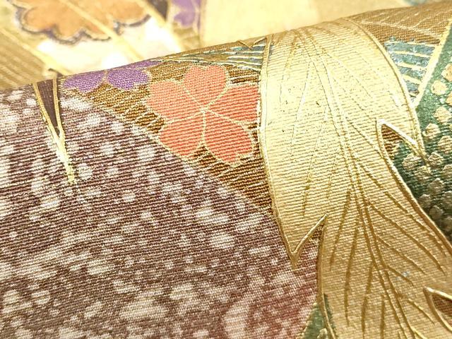 平和屋着物■豪華黒留袖 作家物 花鳥文 金銀彩 正絹 逸品 DABE2806cd