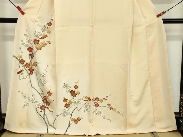 平和屋着物■訪問着 手描き 枝梅文 金彩 正絹 逸品 DABE2812cd