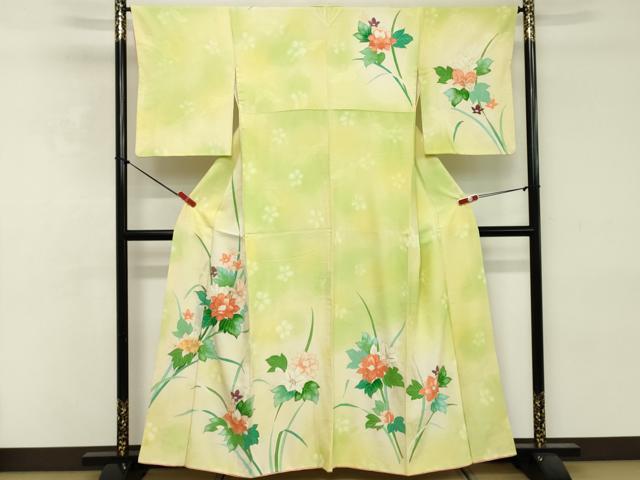 平和屋着物■訪問着 駒刺繍 草花文 暈し染め 金彩 正絹 逸品 DABE2816cd