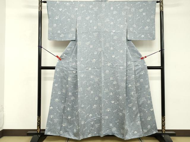 平和屋着物■上質な小紋 成り物 器物文 正絹 逸品 DABE2817cd