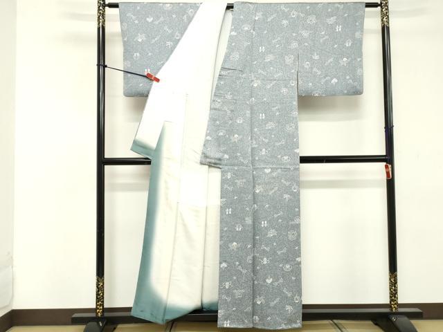 平和屋着物■上質な小紋 成り物 器物文 正絹 逸品 DABE2817cd