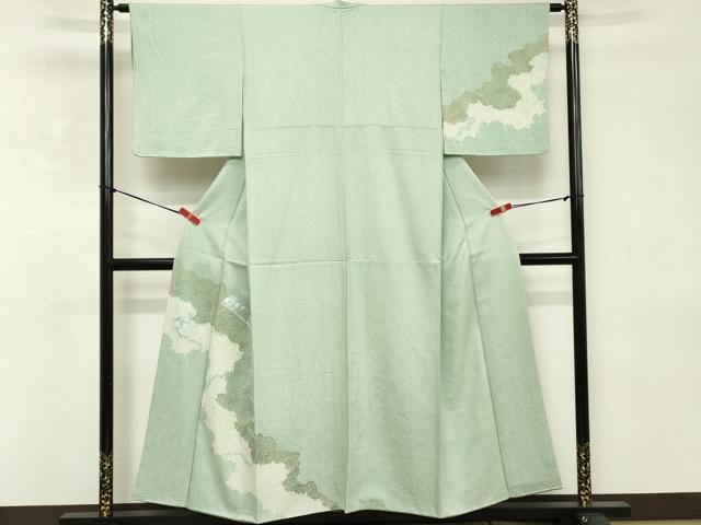 平和屋着物■訪問着 絞り 刺繍 扇面花文 金彩 正絹 逸品 DABE2820cd