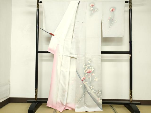 平和屋着物■訪問着 枝花文 暈し染め 正絹 逸品 DABE2932cd