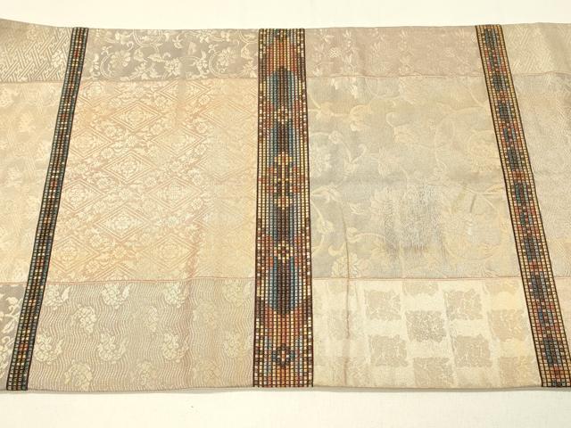 平和屋着物◎太鼓柄袋帯 刺繍 天井吉祥文 金糸 正絹 逸品 DABE3542qp