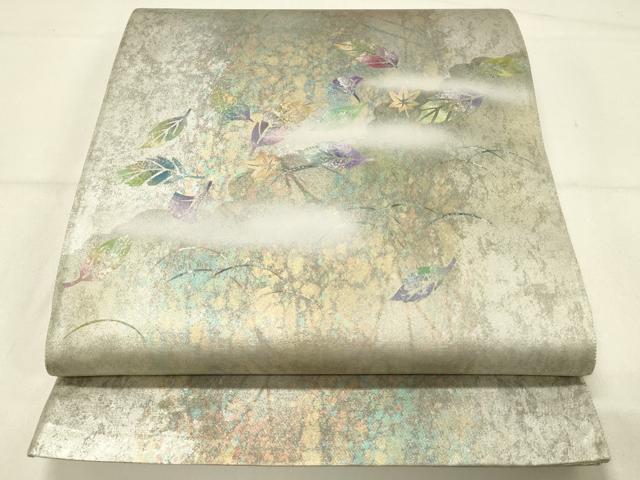 平和屋着物◎太鼓柄袋帯 舞葉文 金糸 引箔 正絹 逸品 DABE3543qp