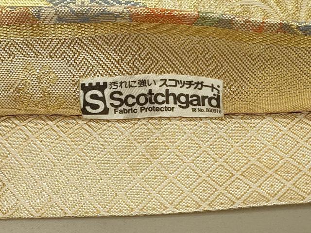 平和屋着物◎宝珠本佐賀錦 六通柄袋帯 花鳥吉祥文 九百錦 金糸 正絹 逸品 DABE3699qp