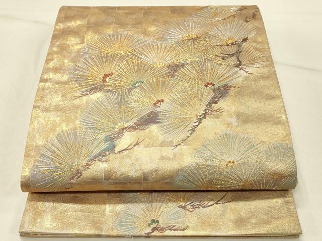 平和屋着物◎六通柄袋帯　瑞松涛声　金銀糸　正絹　逸品　DABE3839qp 平和屋着物◎六通柄袋帯 瑞松涛声 金銀糸 正絹 逸品 DABE3839qp
