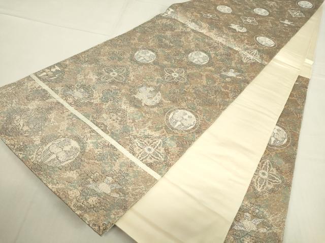 平和屋着物▼六通柄袋帯 九百錦 昭倉苑 金銀糸 正絹 逸品 DABE4089az