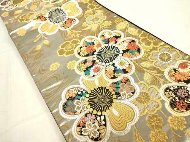 平和屋着物▼六通柄袋帯 夢彩袖 金銀糸 正絹 逸品 DABE4096az