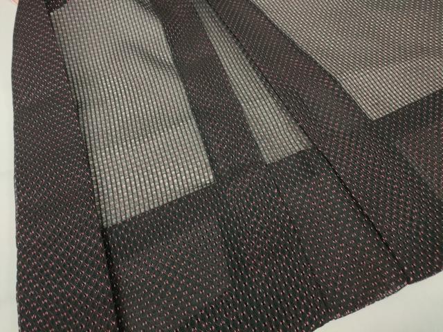 平和屋着物▽羽織 スリーシーズン 春夏秋 塵除け 網目文 黒地 正絹 逸品 DABE4128az