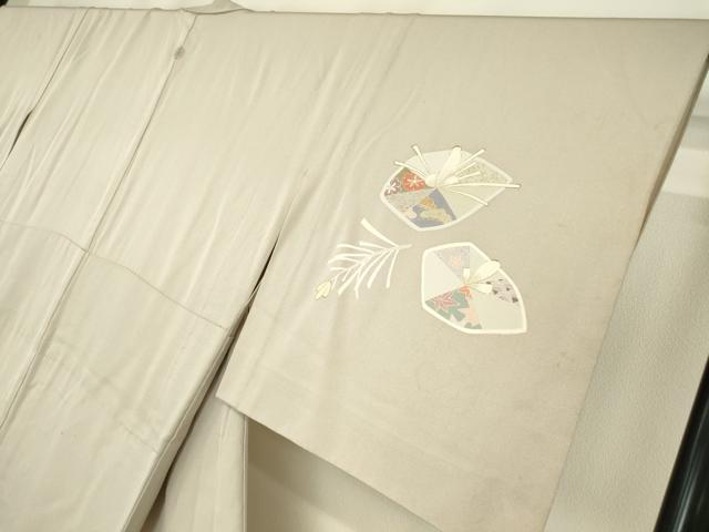 平和屋着物▽訪問着 単衣 駒刺繍 若松葉花文 金彩 正絹 逸品 DABE4142az