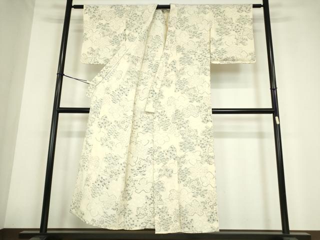 平和屋着物▽上質な小紋 単衣 花松文 正絹 逸品 DABE4211az